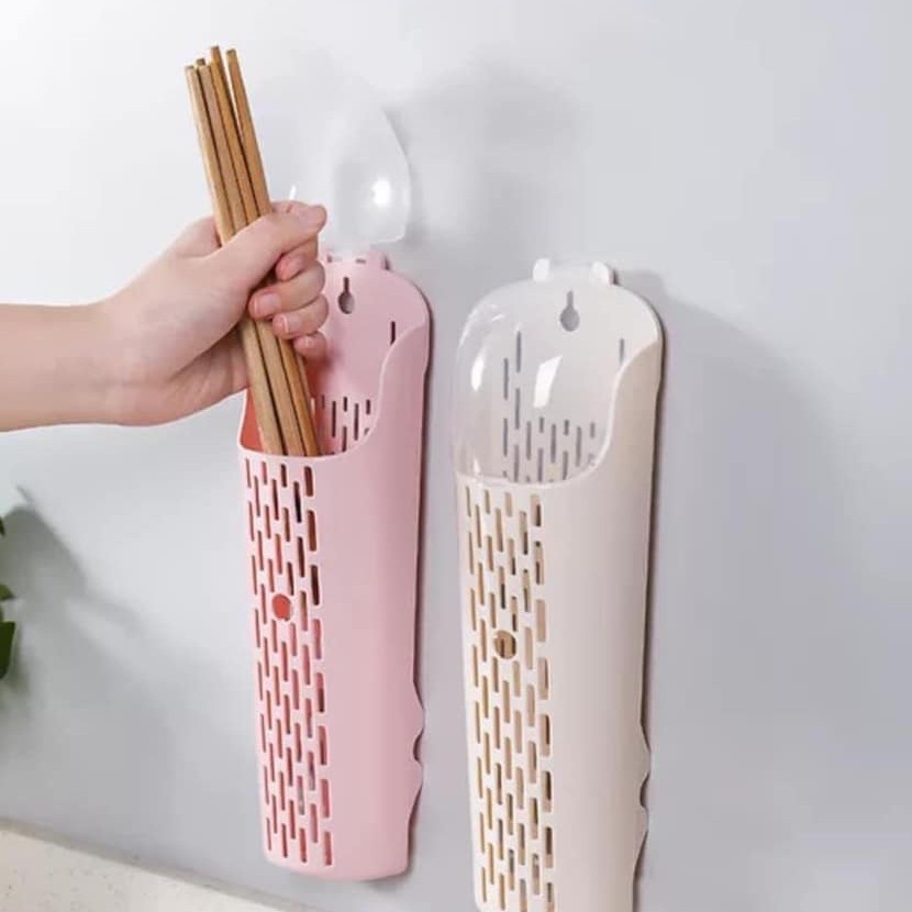Ống đựng đũa nhực cao cấp dán tường có nắp đậy tránh ruồi muỗi bụi bẩn