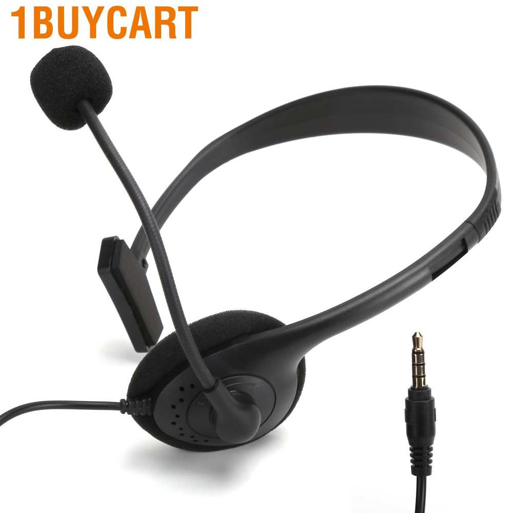 1buycart Unilateral Headset Wired PC Gaming Single Ear Headphone for Sony PS4/5 Laptop Office Business