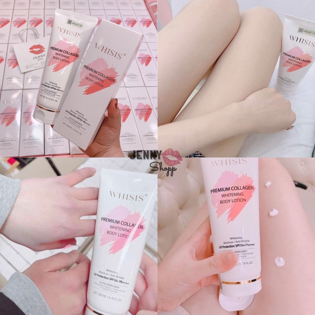Kem Dưỡng Thể Trắng Da Whisis Premium Collagen Whitening Body Lotion 200ml
