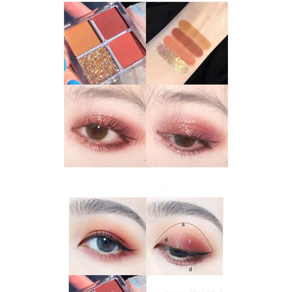 DIKALU  Bảng phấn mắt 4 màu nhũ kim tuyến (Hàng nội địa Trung ) XMB004 | BigBuy360 - bigbuy360.vn