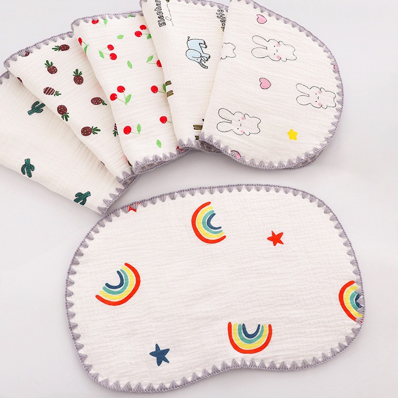 Gối sơ sinh vải xô nhăn 10 lớp 24*40cm của Muslin hàng xuất loại đẹp cho bé Bunakids PN09