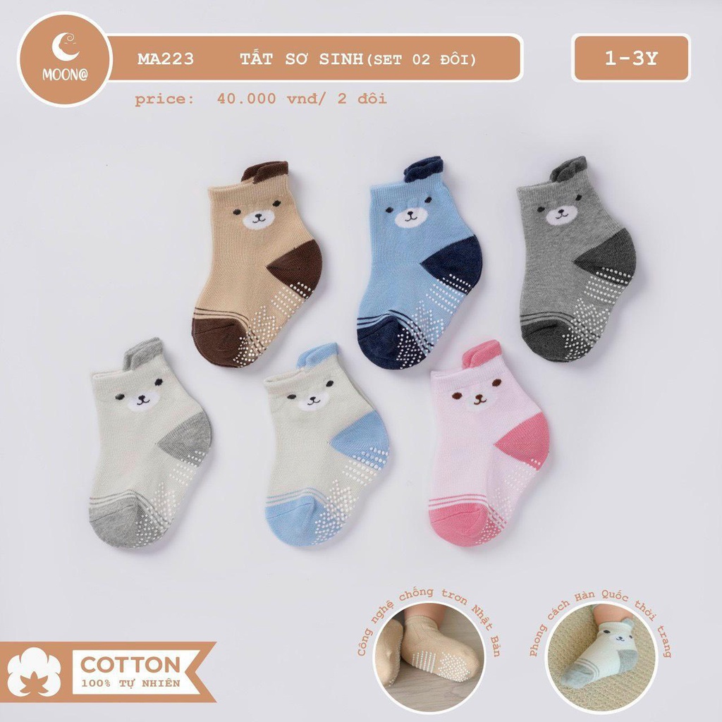 Set 2 đổi tất cho bé hãng Moon