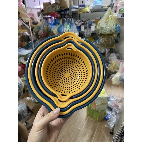 Combo 6 Món Rổ Nhựa Ráo Nước , Rổ Rửa Rau Củ Hai Lớp Cao Cấp | BigBuy360 - bigbuy360.vn
