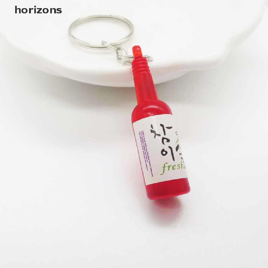 Móc khóa resin hình chai bia / rượu độc đáo phong cách Hàn Quốc