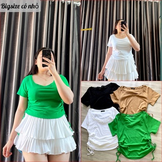 Áo Thun Kiểu Bigsize Tay Ngắn Rút Dây 2 Bên Mặc Ôm Bụng Tốt Lên Phom Dễ Thương MÃ A34