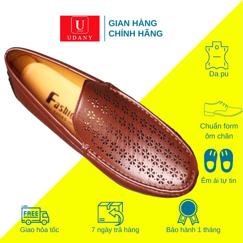 Giày lười nam thời trang Udany mùa hè cho nam thoáng khí thiết kế độc đáo - GLN30