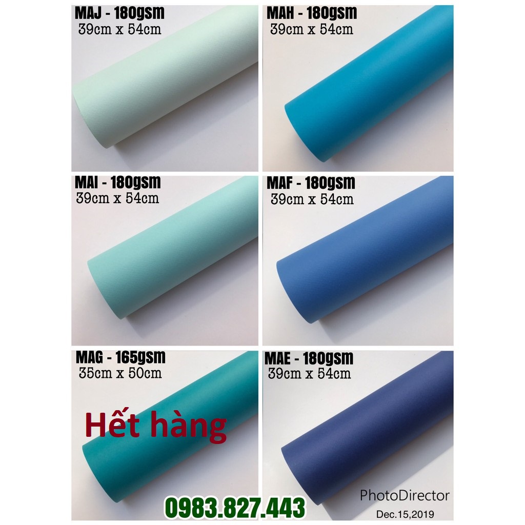 Giấy mỹ thuật tông màu xanh dương (Kích thước 39cm x 54cm or 35cm x 50cm) - Đọc kỹ mô tả sản phẩm