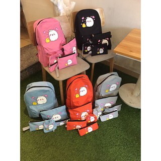 Combo bộ 5 món balo vải bố ,balo nữ,baloteen.balo đi học,balo xinh,balo đa năng