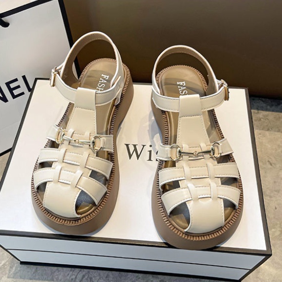 Giày Sandal Đế Dày Hở Ngón Phong Cách Cổ Điển Dành Cho Nữ