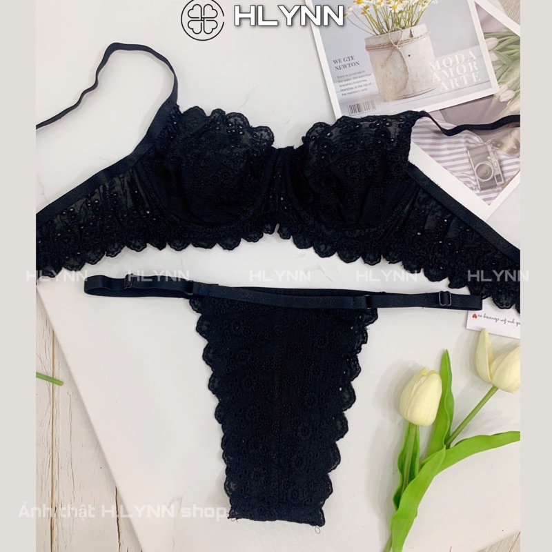 Set đồ lót nữ bralette thêu hoa trắng m67