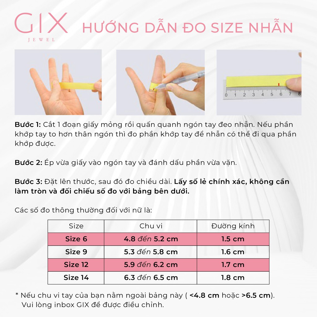 Nhẫn ngón út đai xoắn bạc mạ vàng thời trang Gix Jewel N63