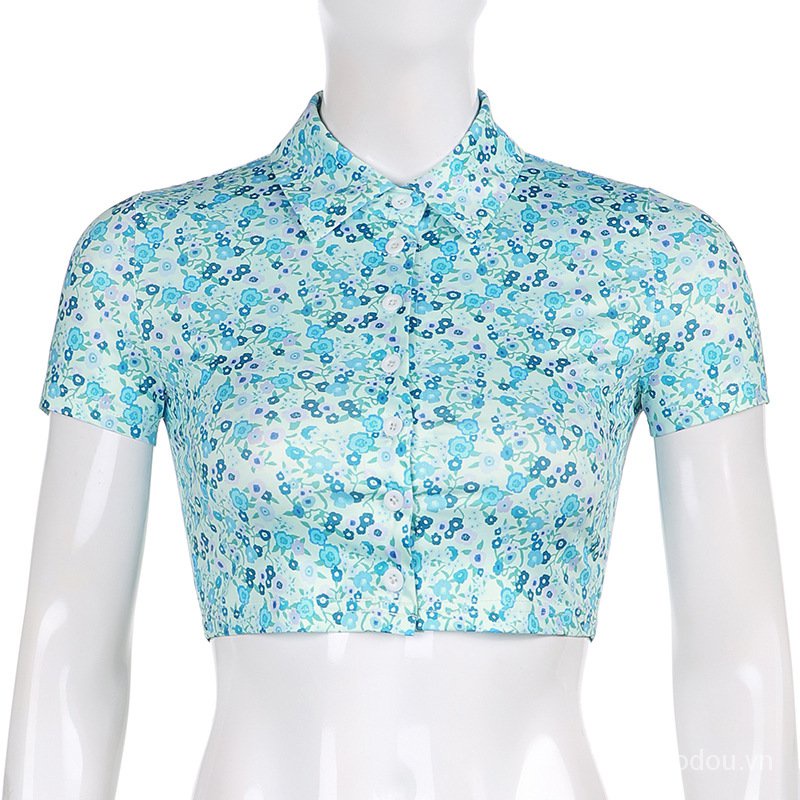 Áo sơ mi in hoa dáng ôm thời trang mùa hè dành cho nữ