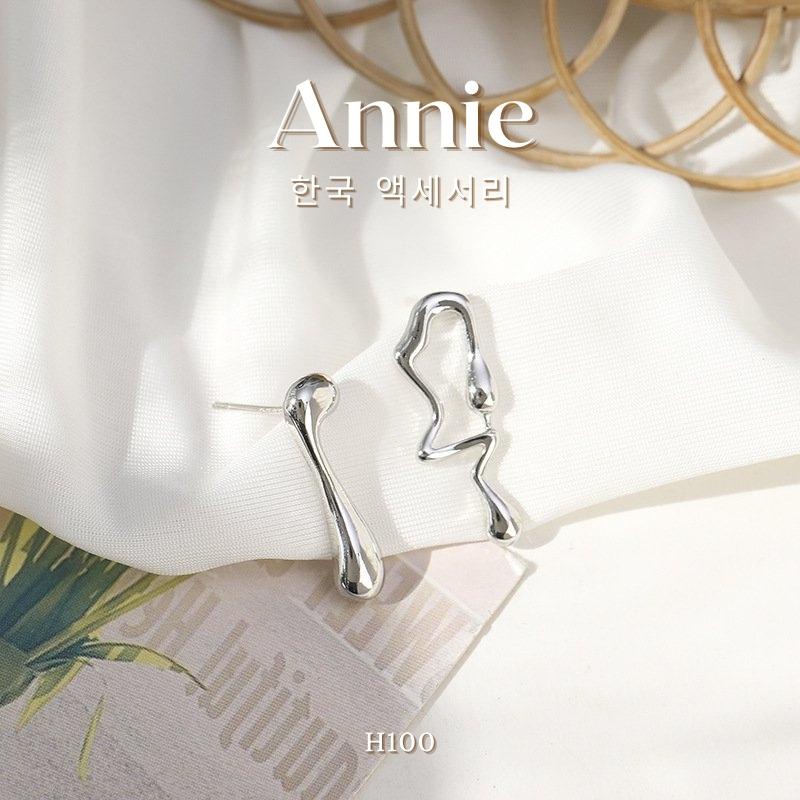 Bông tai hình trù tượng bất đối xứng phong cách Hàn Quốc cá tính ANNIE H100