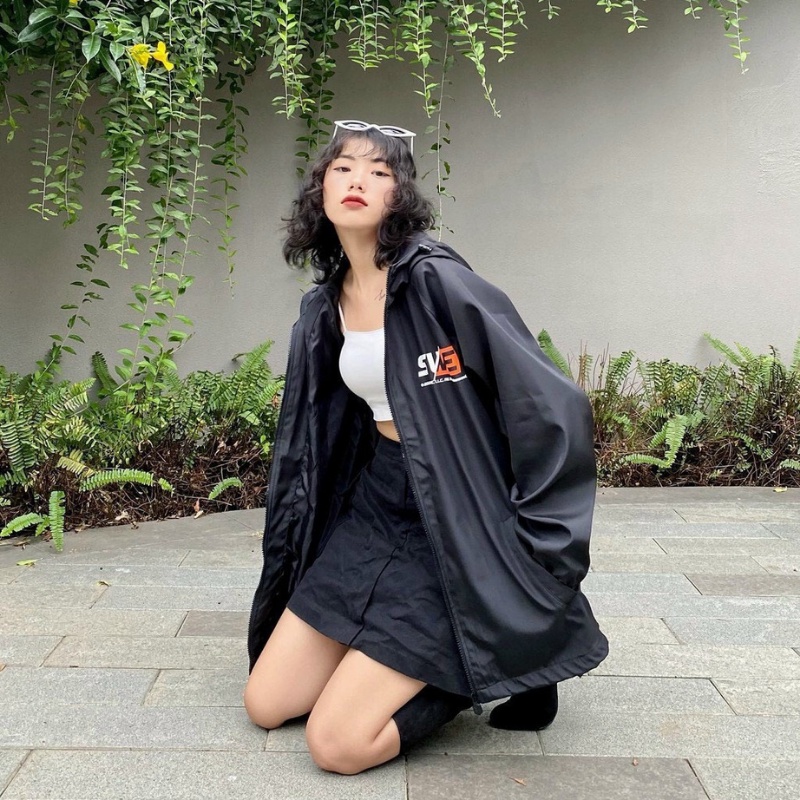 Áo bomber nam nữ unisex khoác gió jacket dù 2 lớp cúc bấm form rộng local brand ulzzang phong cách hàn quốc đep SWE