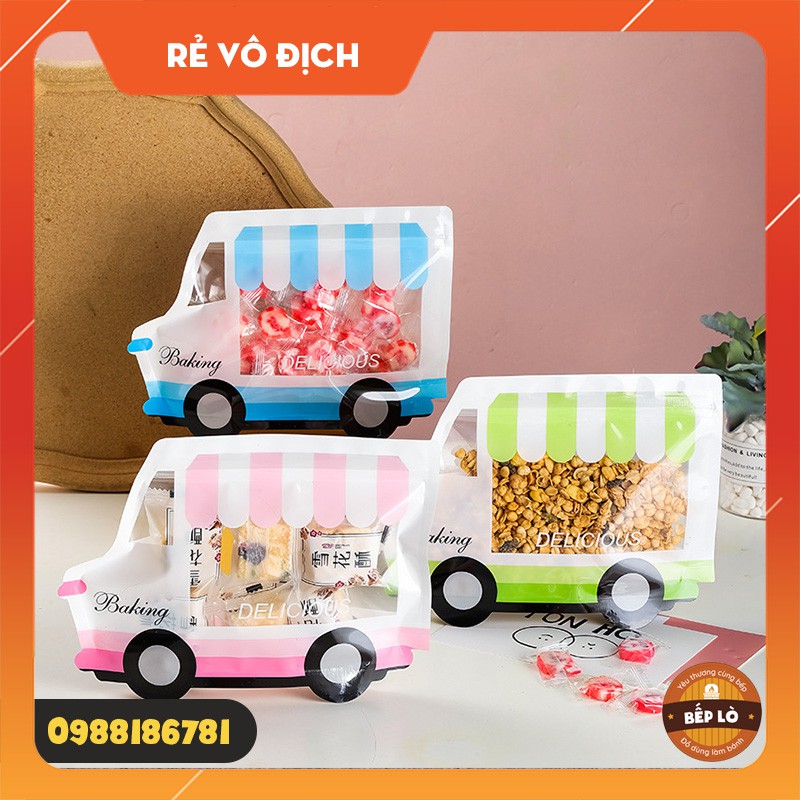 Túi Zip Đựng Bánh Kẹo Hình Chiếc Xe Độc Đáo HÀNG MỚI VỀ 2020 - Set 10 túi