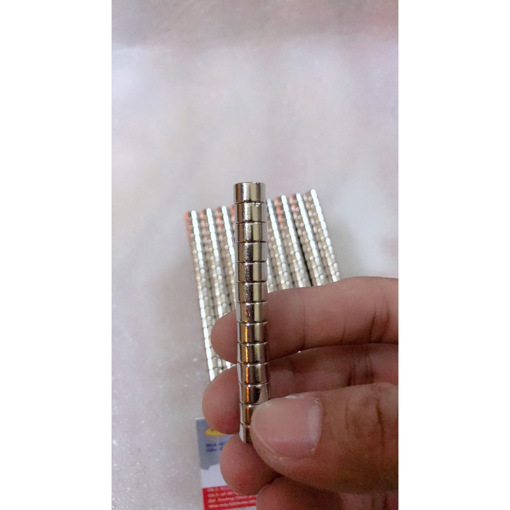 HỘP 10 VIÊN nam châm tròn dạng đất hiếm kích thước 8x4mm