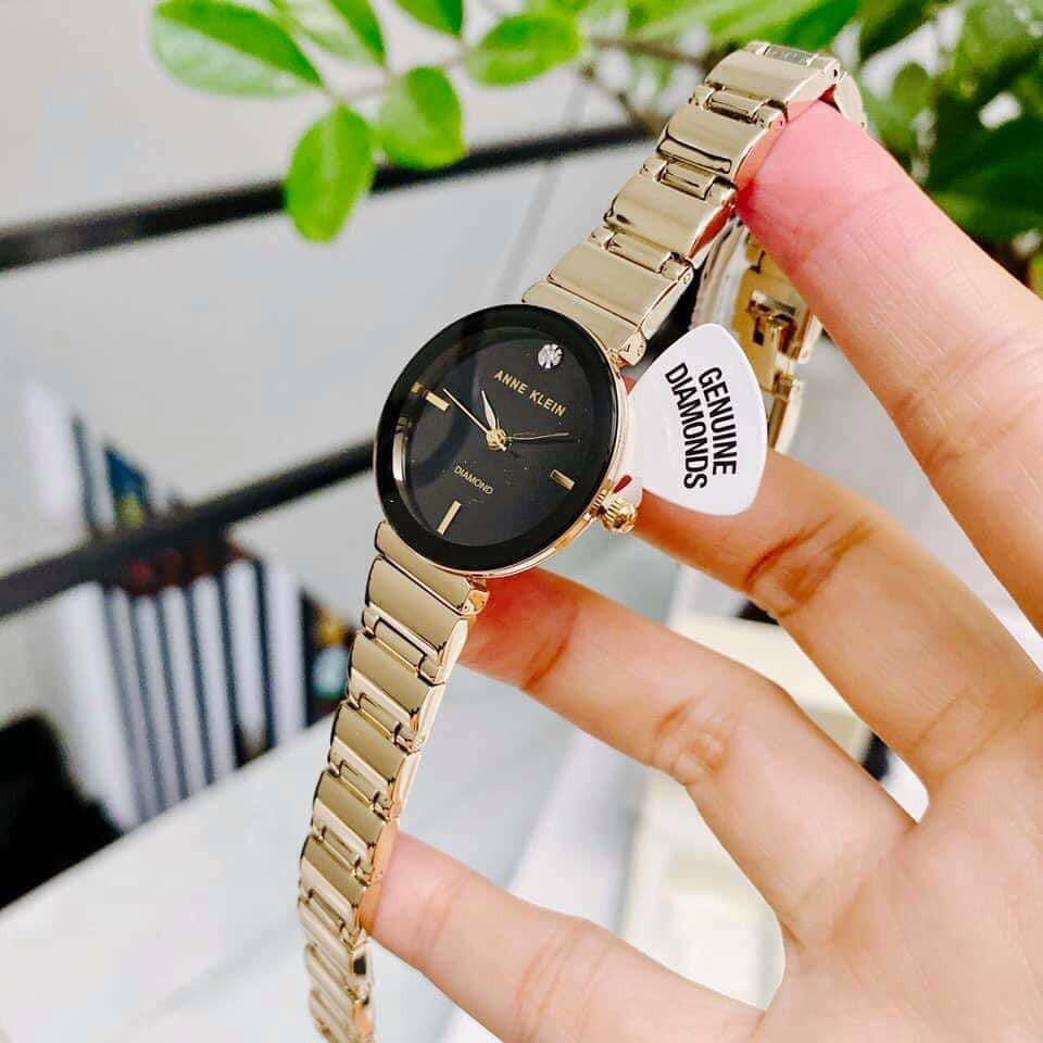 Đồng hồ nữ Anne Klein AK/2434BKGB màu đen vàng