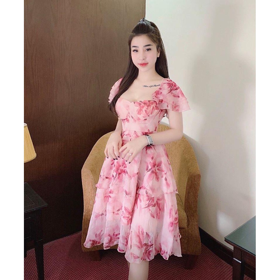 Váy Đầm Hoa Xòe 3 Tầng Dịu Dàng Nữ Tính Thời Trang Bonucci
