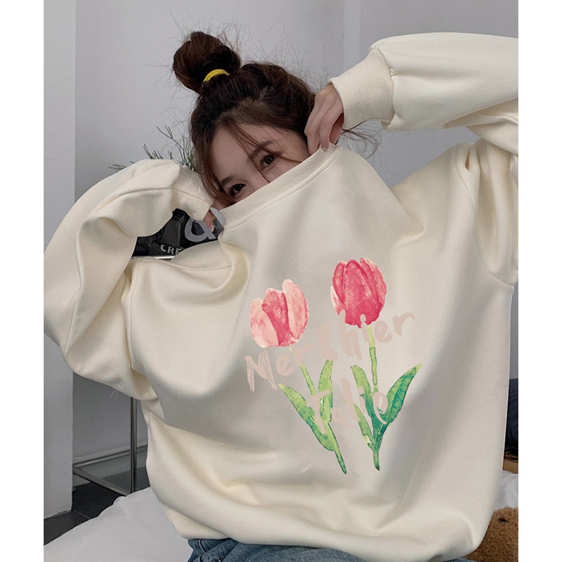 NRVP Áo Thun Tay Dài Oversize In Họa Tiết Phong Cách Hàn Quốc Thời Trang Cho Nam Và Nữ