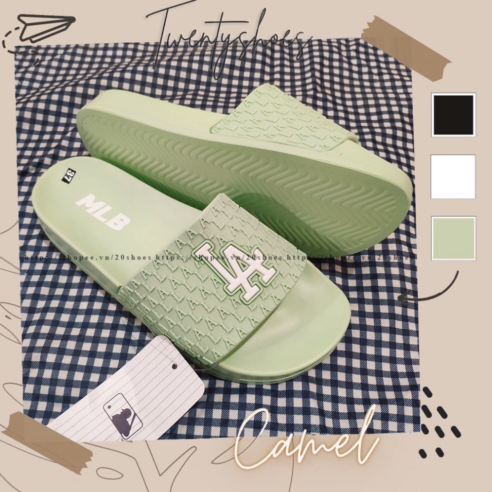 Dép Nữ Quai Ngang Thời Trang, Dép Lê Nữ MLB LA Cao Su Dập Nổi Hàng Đẹp 20SHOES