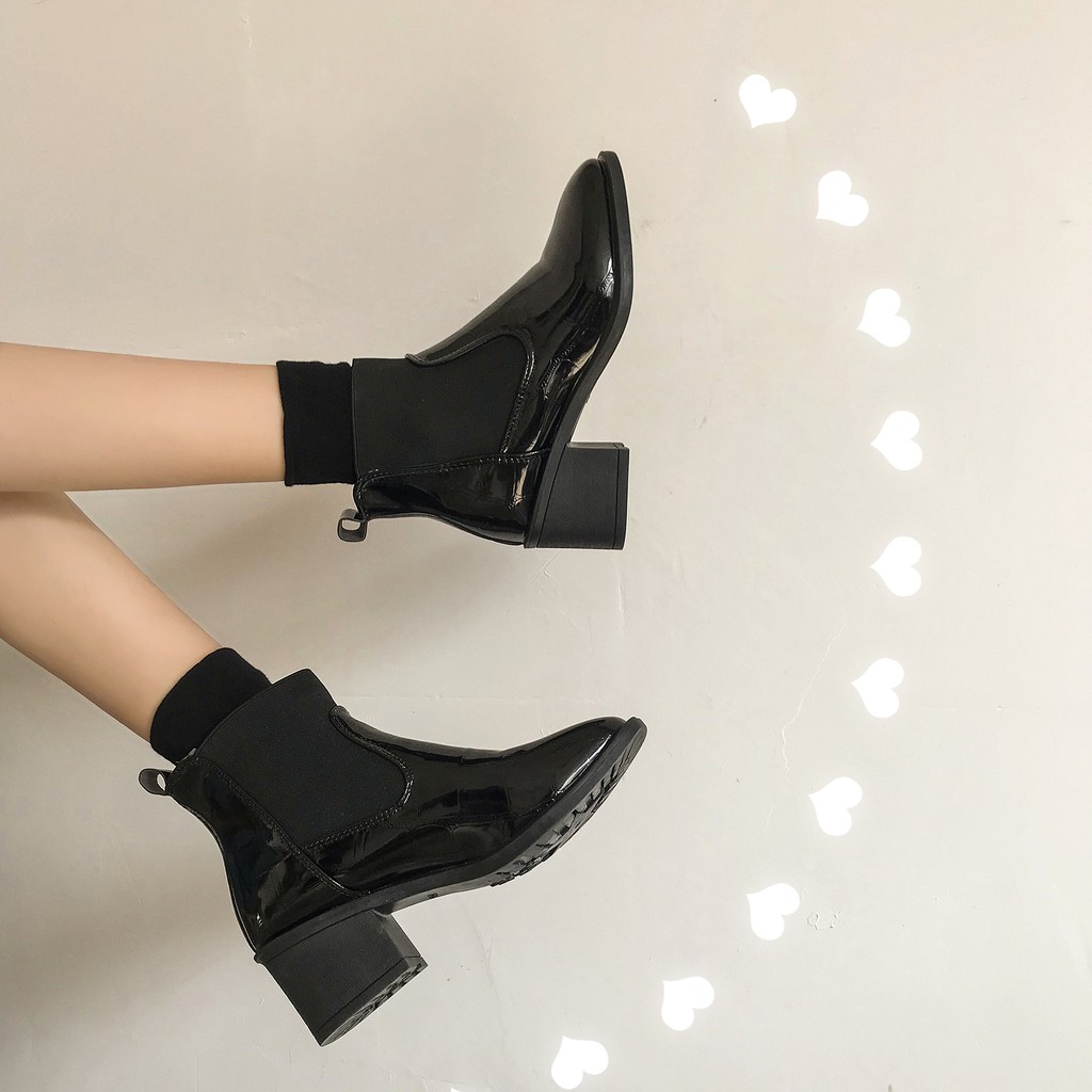 (Order) Ankle Boots da màu đen cực chất - ảnh thật cuối