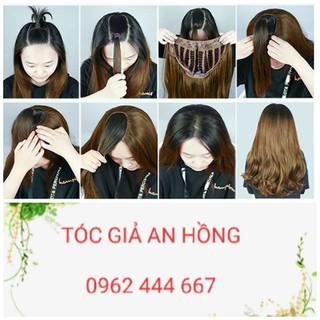 Tóc giả kẹp u cao cấp xoăn