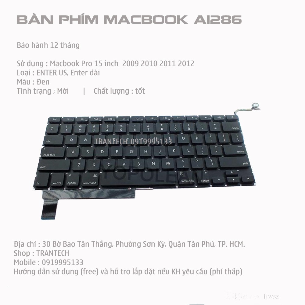 A1286 US keyboard Macbook Pro 15 inch