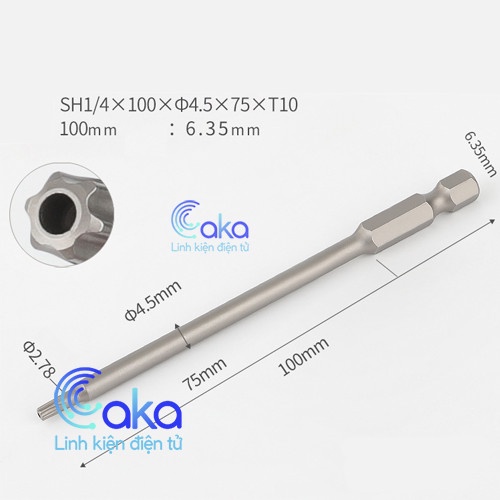 Mũi hoa thị có lỗ chuôi lục giác