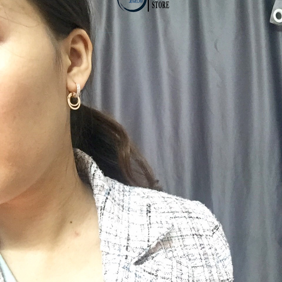 Khuyên Tai Nữ, khuyên Tròn Sát Tai Đính Đá T169 Namoo Jewelry