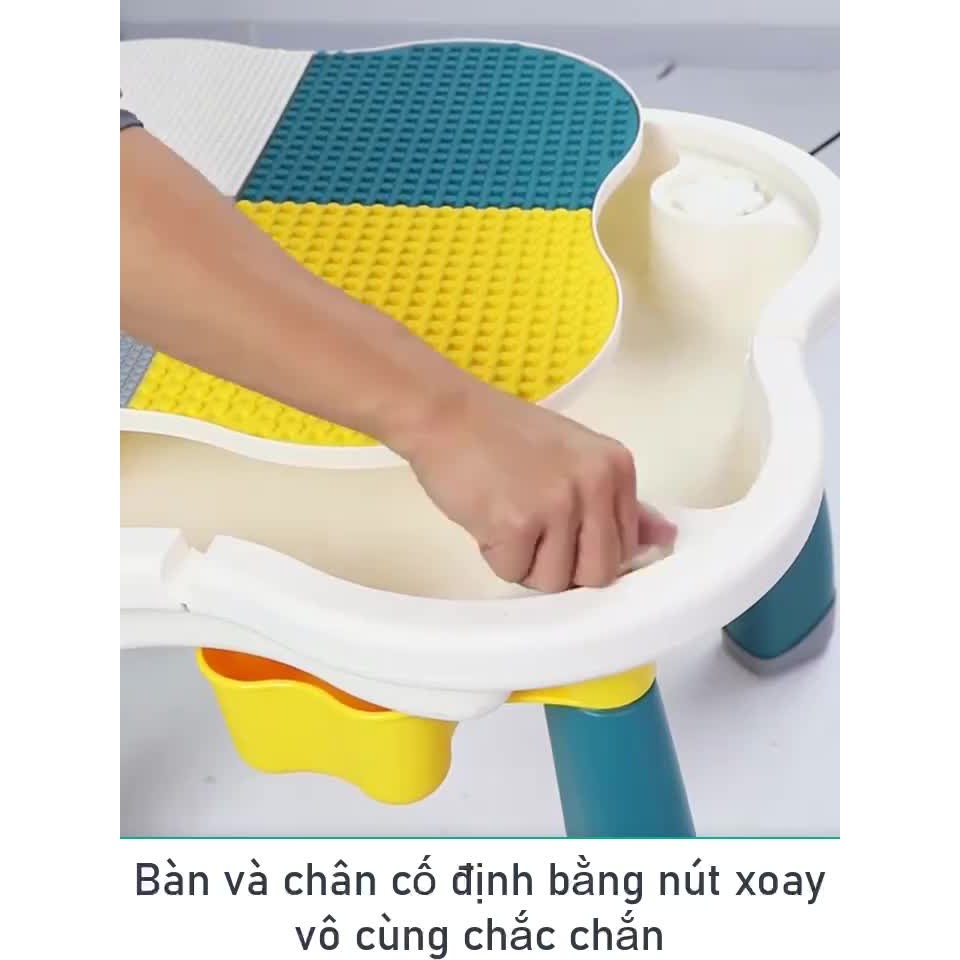 Bộ bàn ghế hoa anh đào, bàn ghép lego kiêm bàn ghế học cho bé