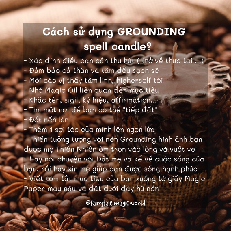 GROUNDING spell candle | Nến hỗ  trợ kết nối Đất Mẹ, trở về thực tại, kết nối với bản thân