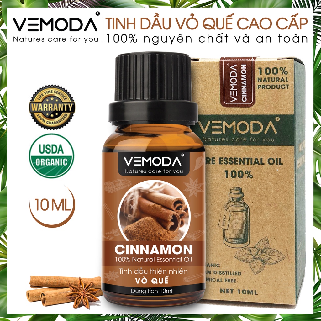 Tinh dầu Vỏ quế cao cấp VEMODA 10ML kháng khuẩn, khử mùi, tinh dầu xông phòng, giữ ấm, thơm phòng, thư giãn