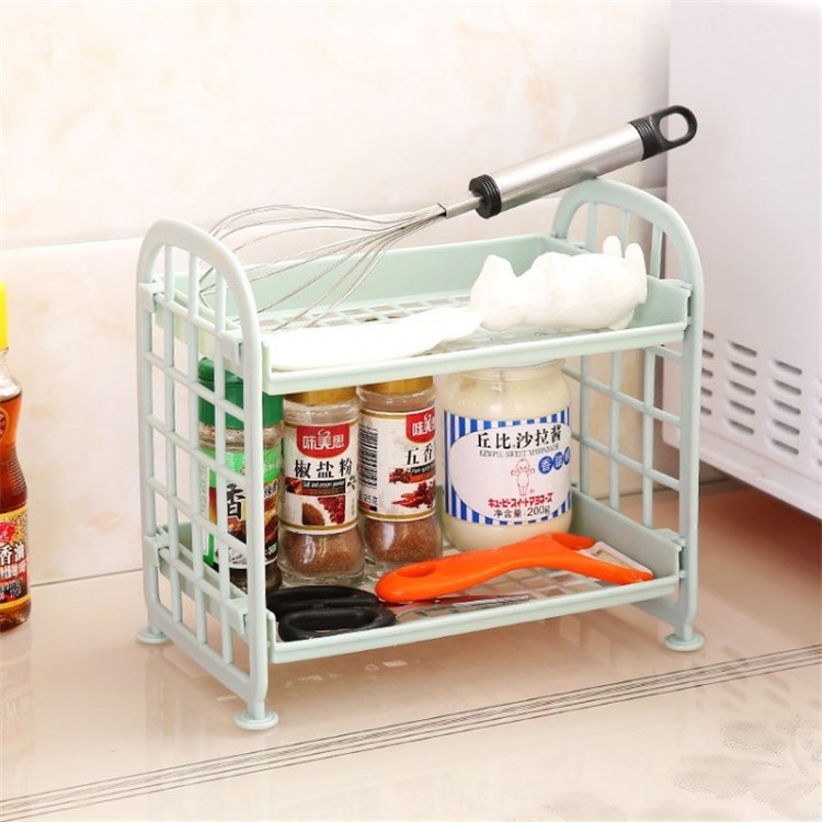 Kệ hai tầng đựng đồ dùng chất liệu nhựa bền bỉ tiện dụng cho nhà tắm