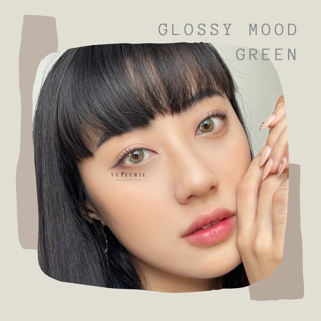 Lens xanh lá Glossy Mood Green 0 độ nhập khẩu Hàn Quốc chính hãng - VF Lens