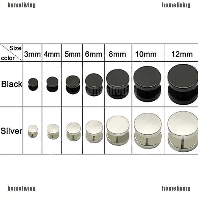 Set 1 / 2 Đôi Khuyên Tai Hình Quả Tạ Bằng Thép Không Gỉ Phong Cách Gothic Punk Dành Cho Nam
