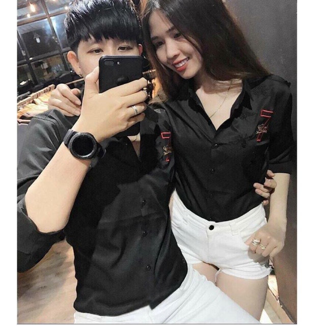 Áo sơ mi cặp nam nữ siêu hot 2018 ms80
