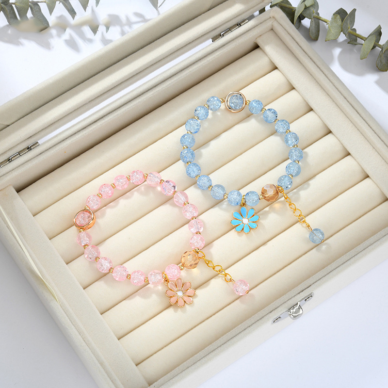 [WHOLESALE]Vòng Tay Đính Đá Hình Hoa Cúc Xinh Xắn Dành Cho Nữ
