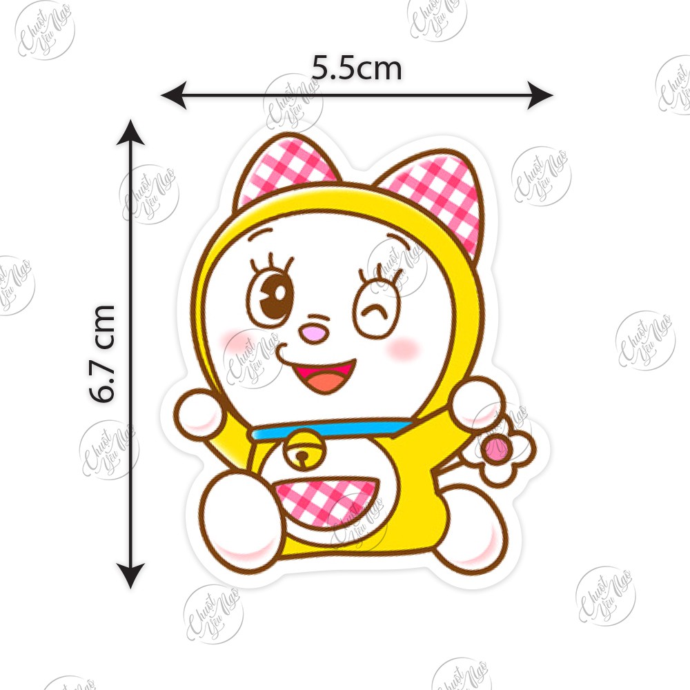 Combo 30 miếng sticker hình dán decal chủ đề Đô rê mi Dorami em Đô rê mon Doraemon biểu cảm ngộ nghĩnh chống nước