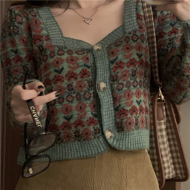 Áo Khoác Cardigan Dệt Kim Tay Dài Phong Cách Retro Hàn Quốc Thời Trang Cho Nữ | BigBuy360 - bigbuy360.vn