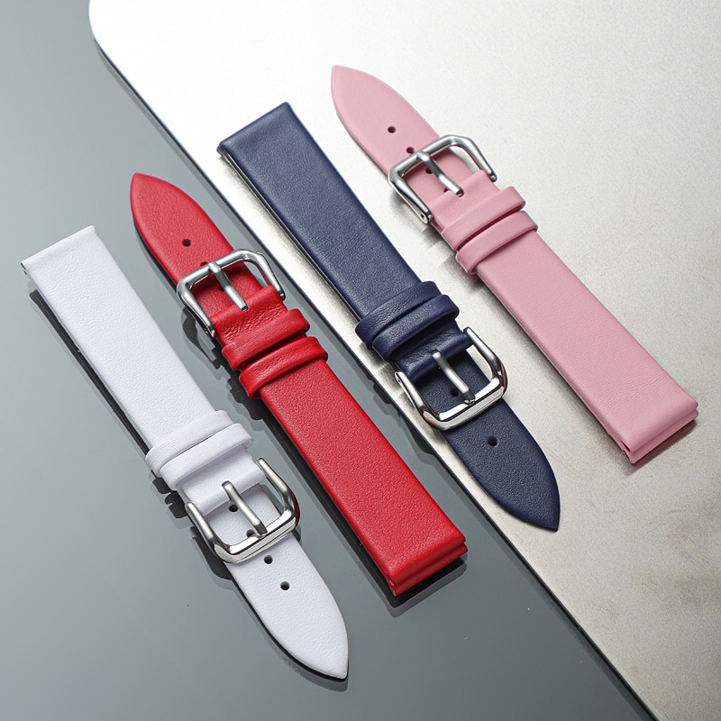 (Xanh Đậm) Dây đồng hồ da bê mềm slim BO-20 chống thấm nước nhiều size 10 12 14 15 16 18 19 20 22mm