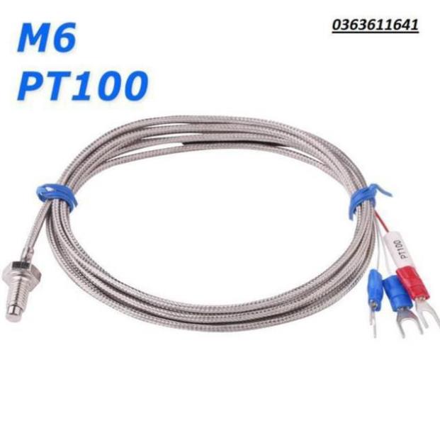 Can nhiệt Pt100 M6 dây dài 3m, dải nhiệt đo -200~420 oC