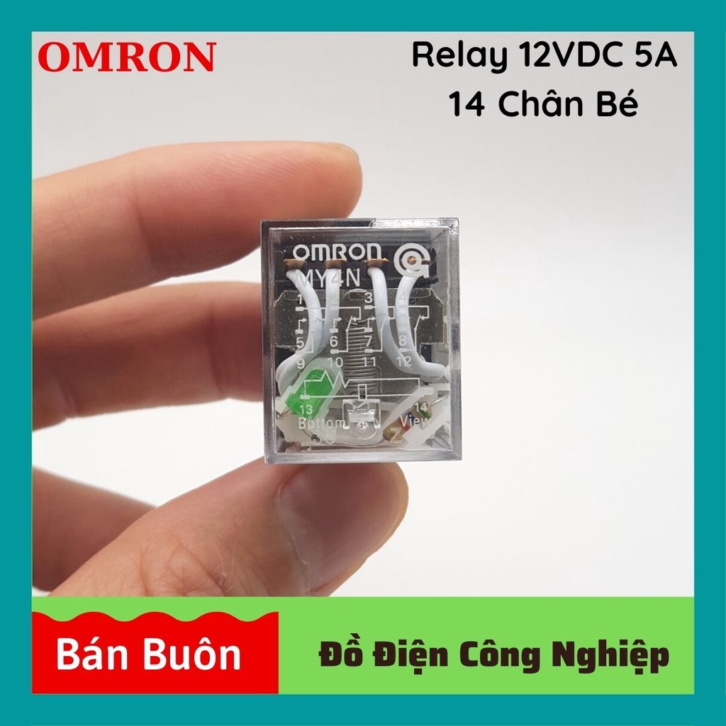 Relay omron 12v 14 chân, rơ le trung gian 12v