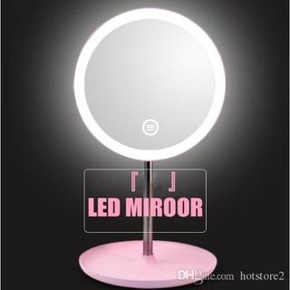 Gương trang điểm có đèn led 3 màu, nút nguồn cảm biến trên mặt kính