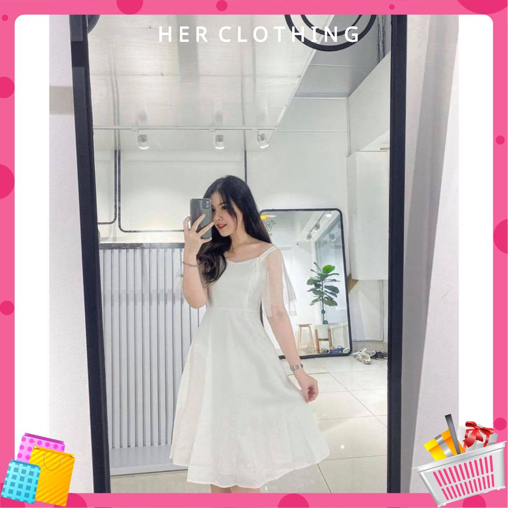 Đầm dự tiệc dáng xòe phối tay lưới siêu xinh chất mềm mại vải may 2 lớp mã[LƯỚI TAY] | BigBuy360 - bigbuy360.vn