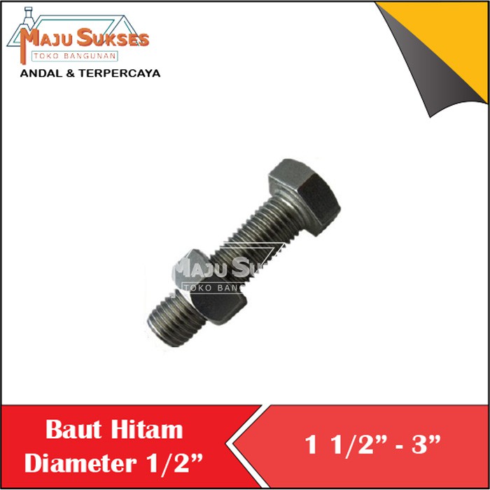 Đen Bu Lông Đường Kính 1 / 2 Dài 1 / 2 "- 2" - 2 1 / 2 "- 3" Drat