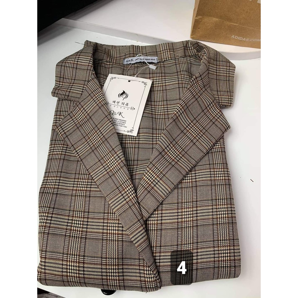 [Ảnh thật] Blazer kẻ caro 1 lớp phong cách ulzzang / Blazer caro siêu chất | BigBuy360 - bigbuy360.vn