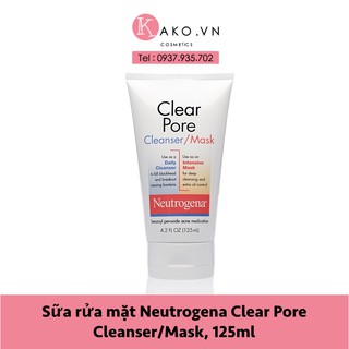 Sữa rửa mặt  Neutrogena Clear Pore Cleanser/Mask, 125ml