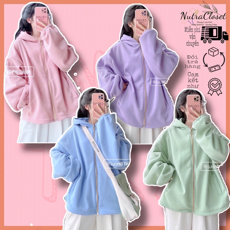 Áo khoác nỉ ngoại trơn basic unisex ulzzang nam nữ
