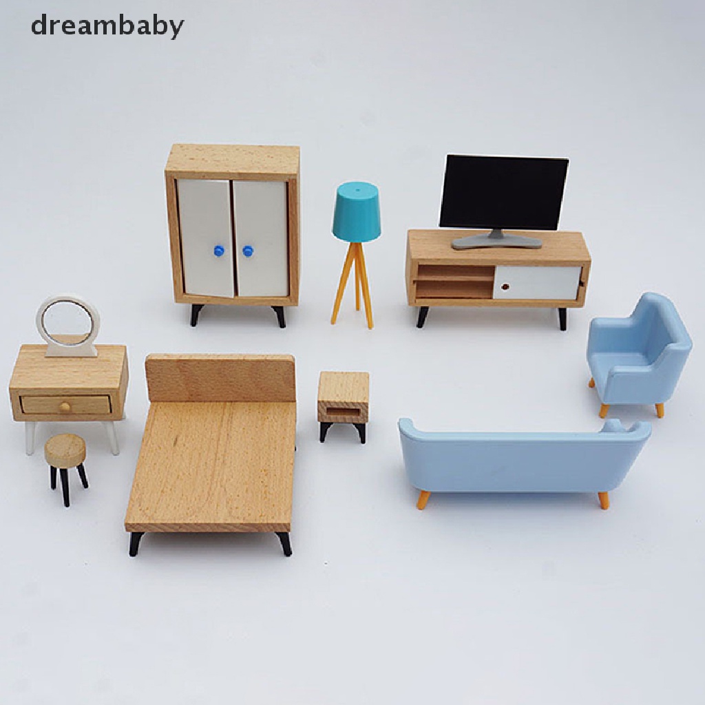 Đồ nội thất mini trang trí phòng khách nhà búp bê tỉ lệ 1:12