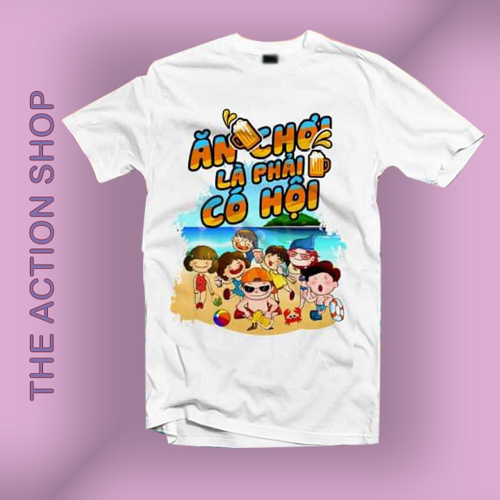 Áo thun team building đi biển,thun cotton 4 chiều mềm mịn có 4XL và 5XL ACS25-ACS28 Bin Action